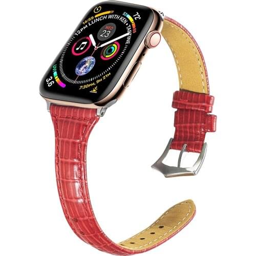 Crocodile wrinkles For Apple Watch Band 42MM 38MM 40mm 44mm for iWatch Strap Sports Buckle series 1 2 3 4 5 6 se