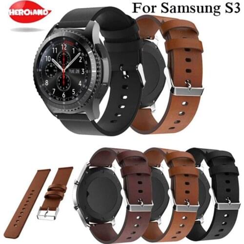 Genuine Classic Leather Strap For Samsung Gear S3 Band Frontier Strap For Gear S3 Classic Watchband 22mm Watch Bracelet
