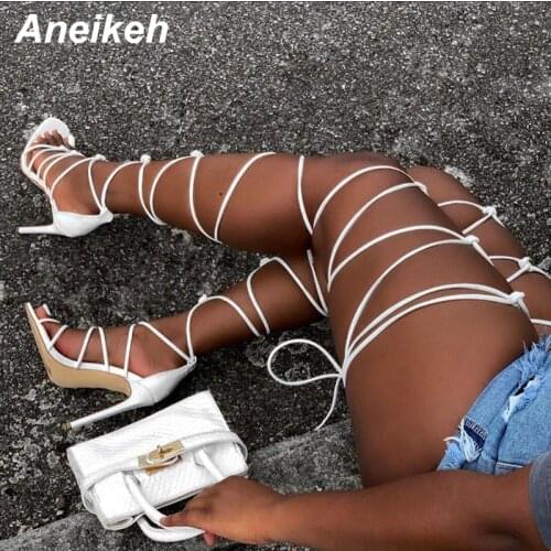 Aneikeh NEW Summer Sexy Womens Sandals Narrow Band Slides Ladies Gladiator Party Thin Heels Square Toe colourful Shoes Fashion