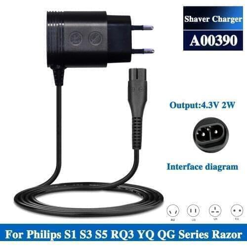 AU Plug A00390 Charger Power Cord Adaptor For Philips Norelco Shaver RQ331 RQ350 RQ351 YQ300 YQ306 YQ308 YQ316 YQ318 Charger