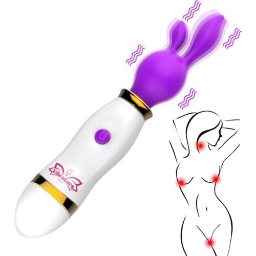 Silicone+ABS Female Masturbation 12 Speed Sex Toys for Woman Rabbit Vibrator Clitoris Stimulate Magic Rod AV Stick Vibrator