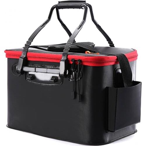 40cm/45cm Foldable Fishing Bucket Insulated Large Thicken Live Fishing Box Fish Cooler Bag Fishing Tank Pesca Equipment
