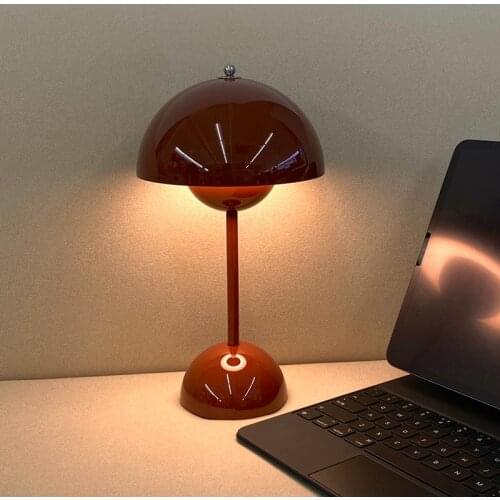 Modern Bedroom Table Lamps Verner Panton Flowerpot Table Light Reading Bedside touch Rechargeable Desk Lamp Decor Light Fixtures