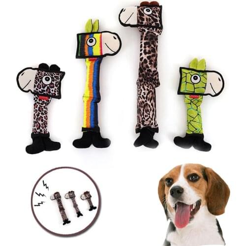 Canvas Dog Squeaky Toy Giraffe Shape Pets Toys Bite Resistant Puppy Accessories Cartoon Pet Products for Medium Dog Dropshipping