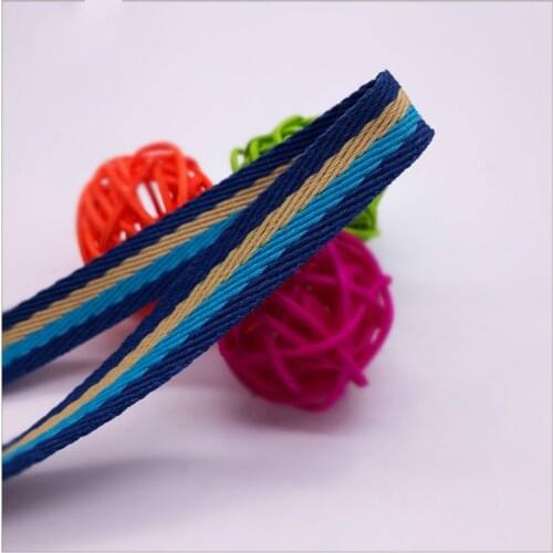 High quality Width 1CM Blue stripes lace ribbon DIY handmade Clothing decoration materials backpack accessories (1 meter/lot)