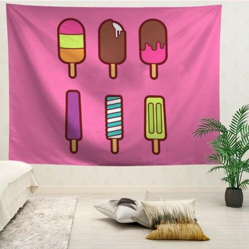 Custom High Quality Ice cream Hanging Tapestry Home Party Decoration Tapestries Photo Background Cloth Table Cloth Wall Tapes