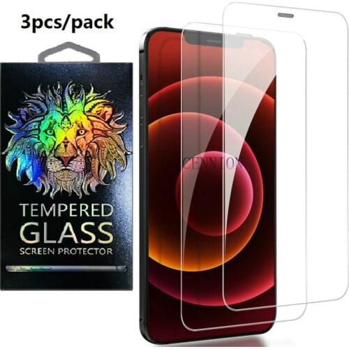 3pcs in 1 packaging Tempered Glass Film Protector for iPhone 12 mini 5.4" pro 6.1" pro max 6.7" 11 XR XS X 6s 5 8 7 plus 150pcs