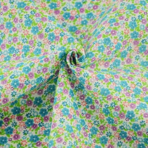 Green Printed Floral Design Plain Fat Quarter Home Textile 100% Cotton Fabric Tecido Sewing Clothes Patchwork Telas Art Work CM
