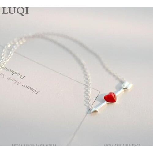 Womens Fashion Feather Arrow Love Pendant S925 Silver Plated Literary Fresh Personality Necklaces N202