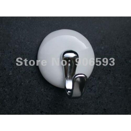 10pcs lot free shipping milk white porcelain 3M sticky hook,bathroom hook,coat hook