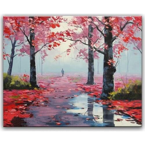 100% hand painted oil painting Home decoration high quality landscape painting pictures DM16071908