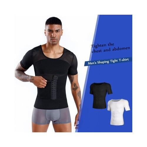 2020 Men Body Shapers Belly Control Tight T-Shirt Fitness Elastic Beauty Abdomen Tank Tops Shape Vests Slimming Vest Corset