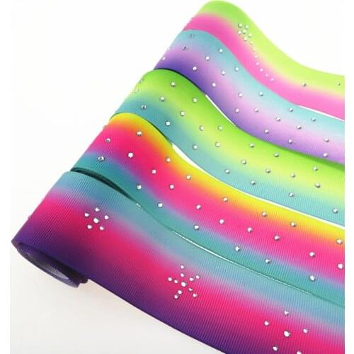 38MM diamond rhinestone grosgrain ribbon heat transfer printed 196 solid color 100yards welcome custom printed