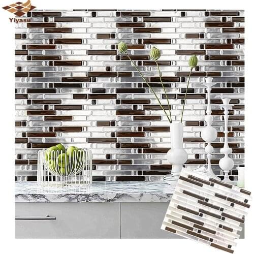 3D Mosaic Self Adhesive Tile Backsplash Wall Sticker Vinyl Decal Bathroom Kitchen Home Decor DIY