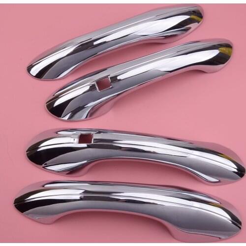4pcs Chrome Door Handle Cover Molding Trim Moulding Silver Plastic Fit For Hyundai Santa Fe 2019 2020