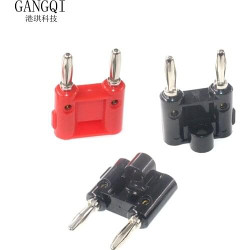 5Pair Banana Double Row 4mm Banana Plug Connector Gold Plated Speaker Plug Adapter Two-position Audio Plug Lantern Cross Plug