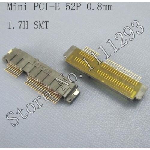 5pcs/lot Mini PCI-E 52P , 0.8mm , 1.7H SMT Connector for Asus Eee PC 1001PX 1101HA 1210T 1215T motherboard