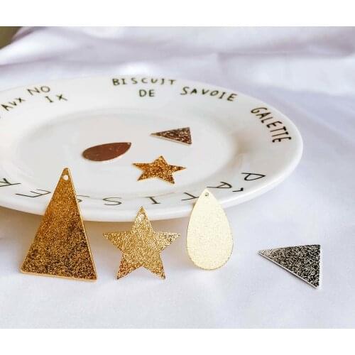 White K Gold Eardrop Accessories Metal Pendant Earring Components Necklace Charms Diy Making Material Jewelry Finding 8pcs