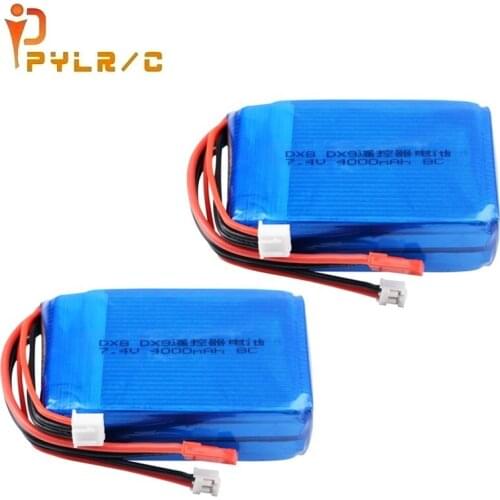 1-3PCS Battery for DX9 DX8 DX7 DX6E Remote Controller Transmitter Battery 7.4V 4000mAh Lipo battery for DX9 DX8 DX7 DX6E Drone