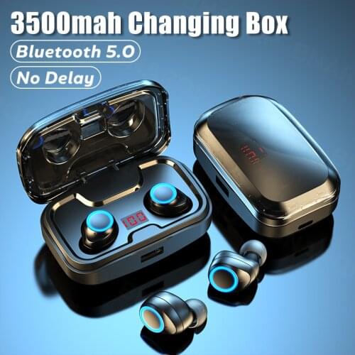 Wireless Headphones With Microphone Bluetooth Earphones 3500mAh Charging Box Music Earbuds LED Power Display Waterproof Headsets