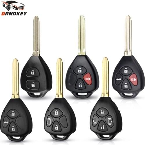 Dandkey 20pcs For TOYOTA Rav4 Corolla Hilux Venza 2007-2012 Remote Key Case Shell 2 3 4 Buttons Fob Replacement With TOY43 Blade