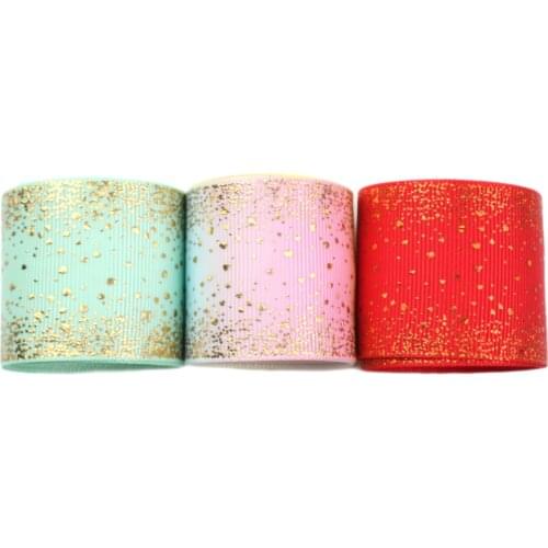 David accessories 38mm holographic Gold Laser Grosgrain Ribbon 50yards,DIY Garment Headbands Bow-knot,50Yc11521