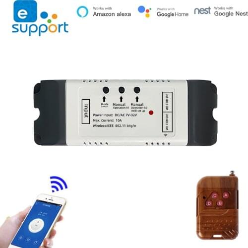 EWeLink smart switch wifi relay motor controller rolling door switch DC7~32V motor curtain switch for motor forward reverse