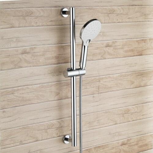 Chrome Bathroom Shower Head set with Stainless Steel Slide Bar 3 Function Hand Showerhead Adjustable Sliding Bracket Holder