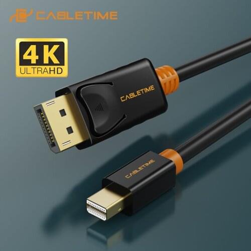 CABLETIME Mini Display Port to Display Port Cable 4K 60HZ Thunderbolt to DP 4K Cable Mini DisplayPort DP For Macbook C053