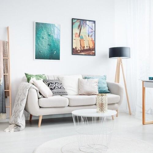 California Print Surf Wall Art Canvas Painting Beach Posters Surfboard Prints Tropical Palm Tree Decor Paintings for Living Room