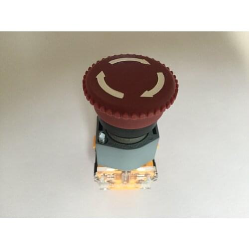 2pcs/lot 22mm Maintained Emergency stop mushroom cap Push Button Switch Self latching 1NO1NC button Silver contact LA39-11ZS