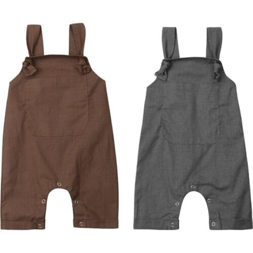Newborn Baby Boys Girls Dungarees Bib Pants Romper Overalls Outfits Clothes for 0-18M