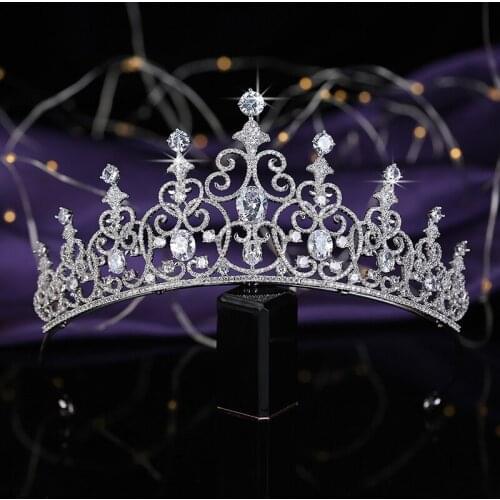 Crown HADIYANA Vintage Dignified Women Wedding Bride Hair Accessories Reginal Tiara Cubic Zirconia Luxury Jewelry HG0037 Diadema