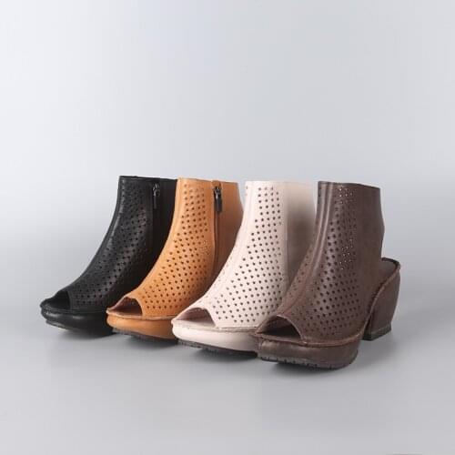 Summer sandals Restoring ancient ways is comfortableHollow out with high heelsWomens shoes