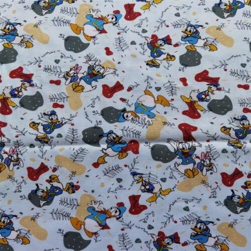 Cartoon Disney Donald Duck 100% Cotton Fabric for Boy Clothes Hometextile Cushion Cover Backpack Needlework DIY