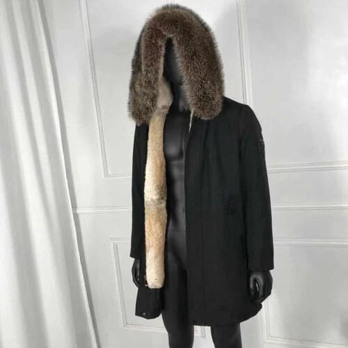 Winter Jacket Coat Real Fur-Coat Men Parka Hooded Man On Sale
