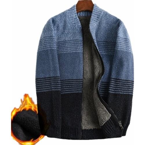 ICPANS Thick Warm Winter Sweater Man Snow Sweatcoats Wool Liner Cotton Rainbow Cardigan Men 2019 Plus Size 4XL 5XL 6XL 7XL