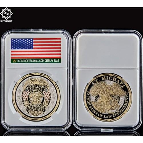 New arrivalSt Michael Patron Saint of Law Enforcement Police Officer Challenge Bronze Coin Value For Collection