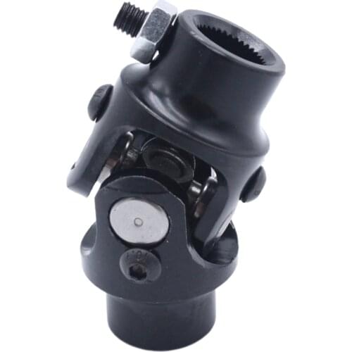 Round Coated Single Steering Shaft Column Universal U Joint 3/4"-36 Spline 3/4" DD Working Angle 38° Degree Replace Automotive