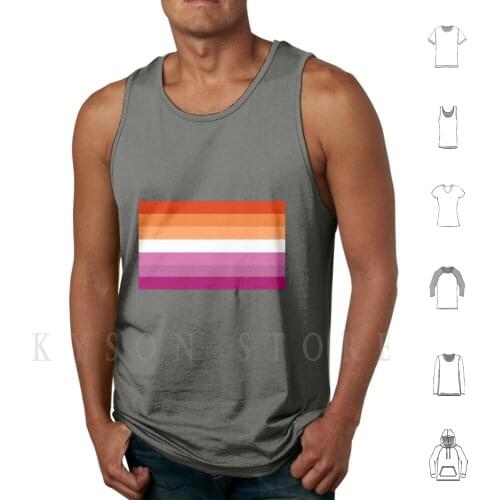 Orange-Magenta Lines / / Pride Flag / / Butch Femme Pride Flag Tank Tops Vest Sleeveless Flag Pride Flag Pride Wlw Sapphic