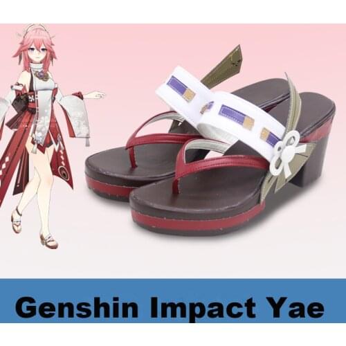 Genshin Impact Yae Cosplay Women 85cm Long Pink Wig Cosplay Anime Cosplay Wigs Heat Resistant Synthetic Wigs Hair Halloween Shoe