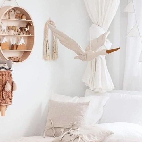 Baby Bed Hanging Decor Cartoon Cotton Swan Doll Nordic Home Wall Decoration Pendant Childrens Room Decoration Hanging Swan