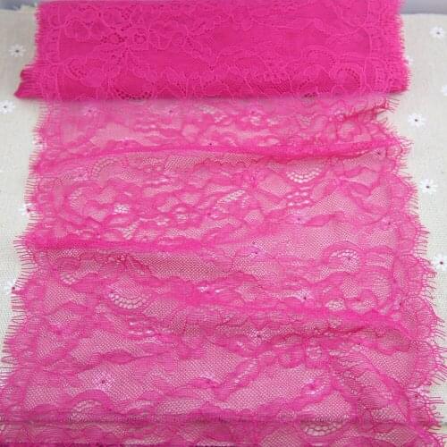 Rose red Eyelash Lace 21.5cm width 3 yards for one strip non-Stretch crafts Sewing Lace Trim garment accesorries