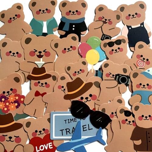 TD ZW 50Pcs Cute Travel Bear Stickers Waterproof Decal Laptop Motorcycle Luggage Snowboard Fridge Car Pegatinas