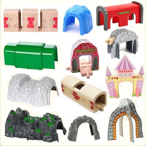 Tunnel cave small train building block track accessories accessories childrens toys compatible with BIRO wooden track