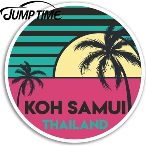 Jump Time Koh Samui Vinyl Stickers Thailand Pink Sticker Laptop Luggage Car Funny Decal Trunk Window Car Covers