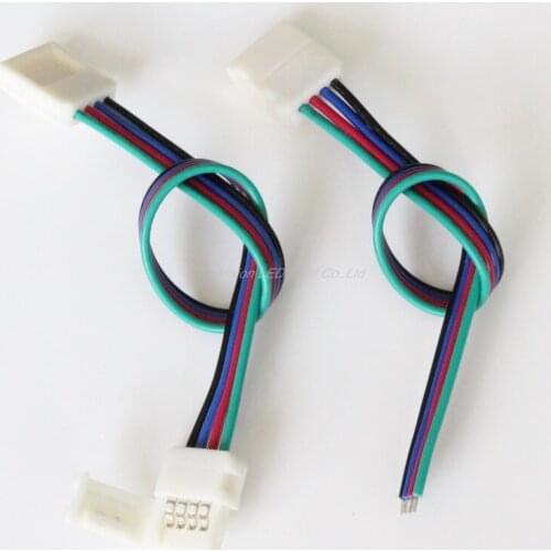 High quality! 50pcs a lot, led strips connector for 10mm FPC LED RGB Strip Light with 15cm wire