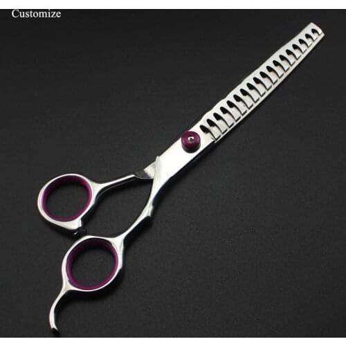 Customize logo japan 440c 7 '' Fishbone Pet dog grooming hair scissors thinning barber pet grooming shears hairdressing scissors