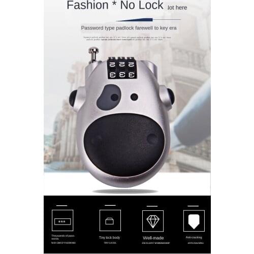 Cartoon code lock telescopic wire rope lock bicycle motorcycle helmet lock steel cable code lock travel luggage lock