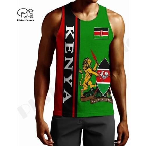 PLstar Cosmos 3DPrint Newest Kenya Uganda Morocco Africa Funny Harajuku Streetwear Tank Top Sleeveless Tees Fitness Unisex Style